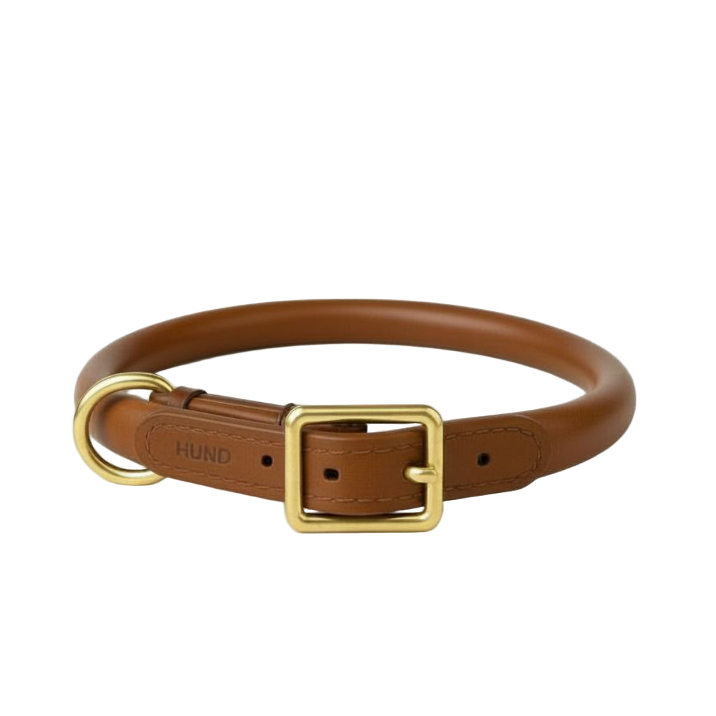 RANDERS- Solid Color, Padded Rolled/Round Italian Leather- For Sensitive Skin, Anti Matting