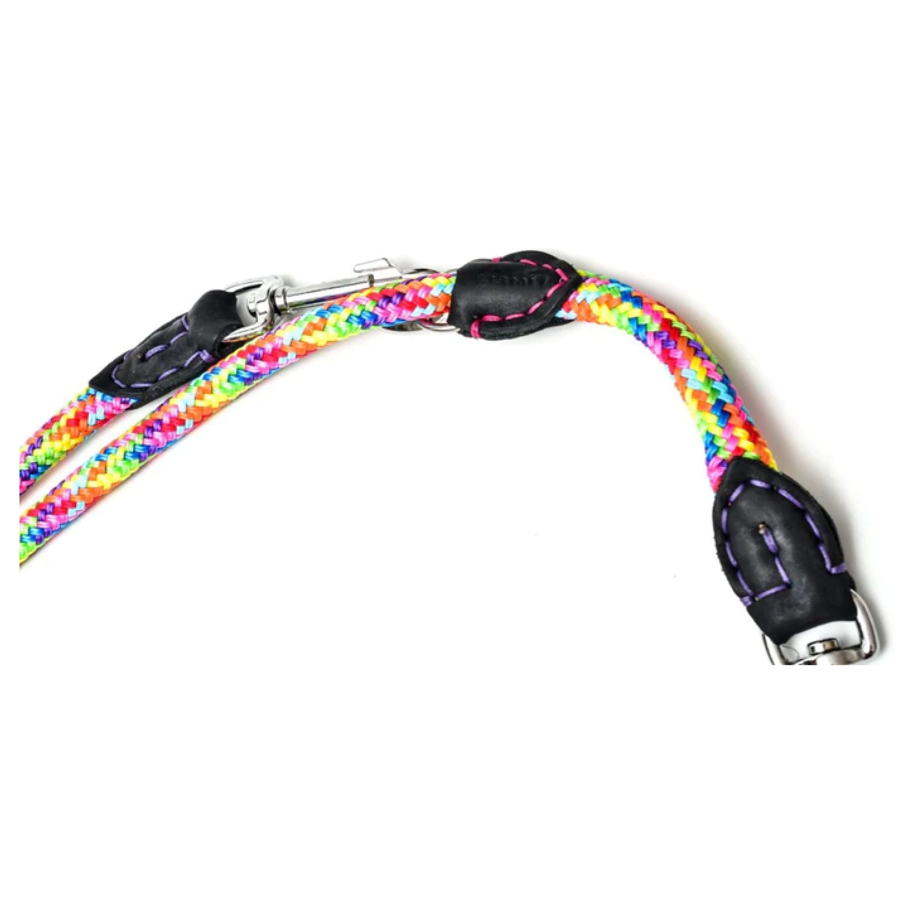 Holbæk-Rainbow 6-In-1 Rope And Leather Padded Leash