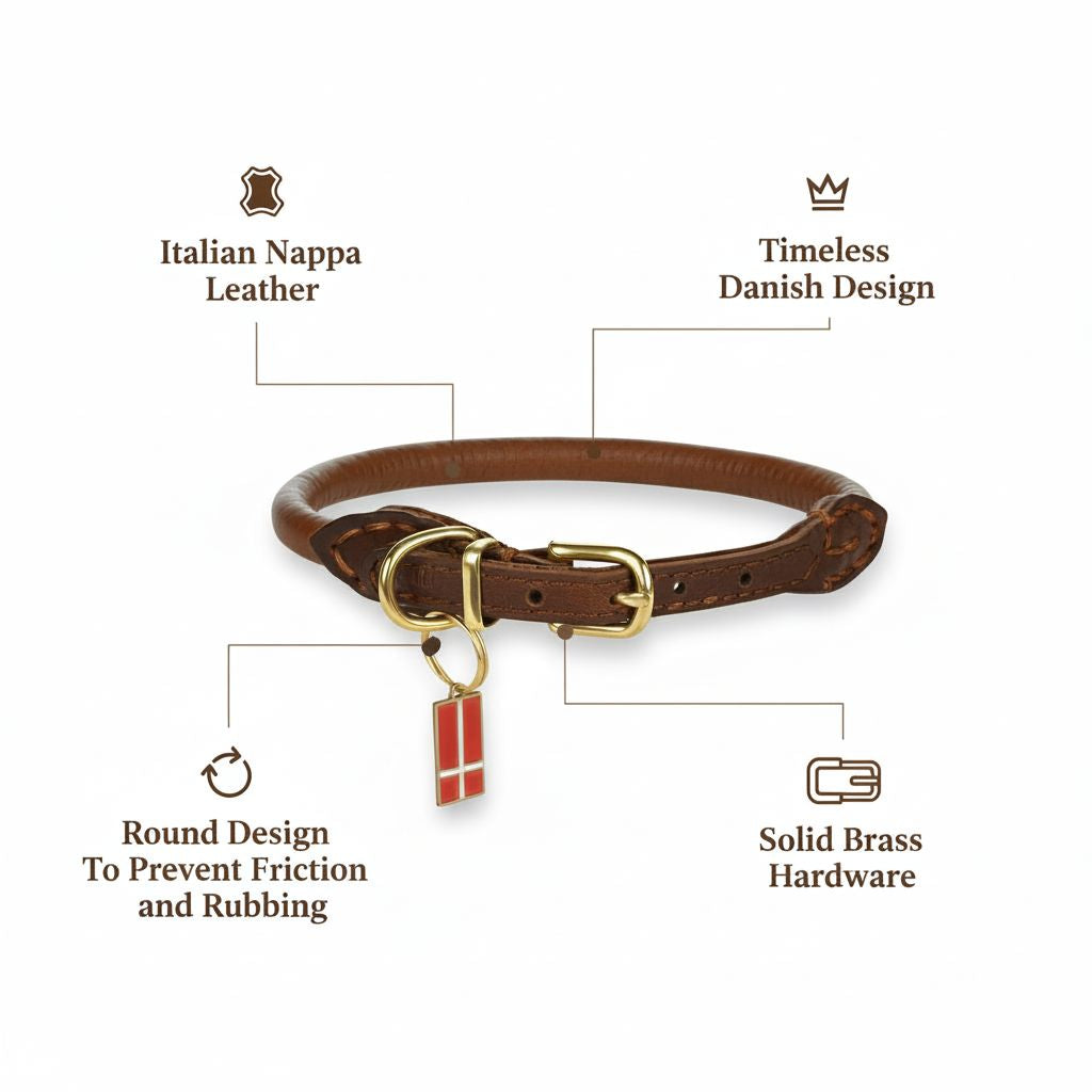 Århus- Dual Tone, Padded, Rolled/Round Italian Leather: Robust Design - Anti- Matting