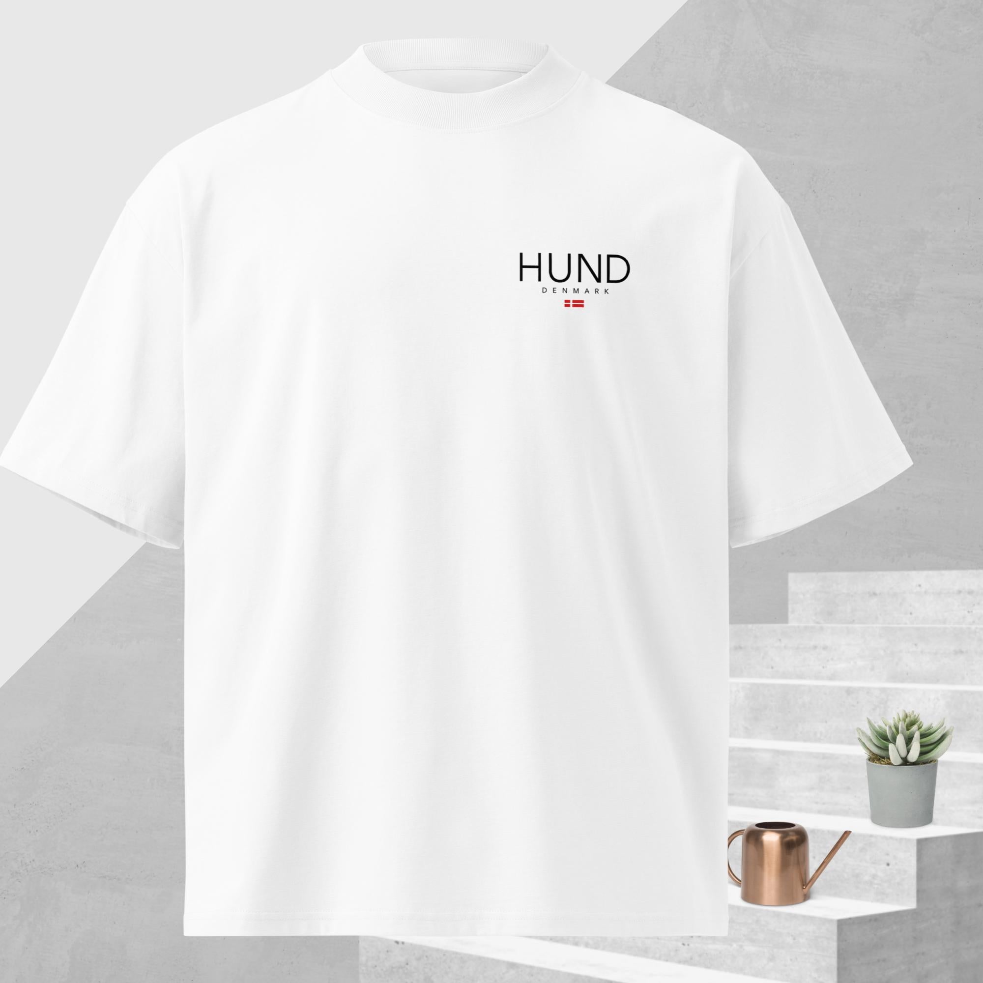 Unisex Organic Cotton  Oversized High Neck HUND t-shirt