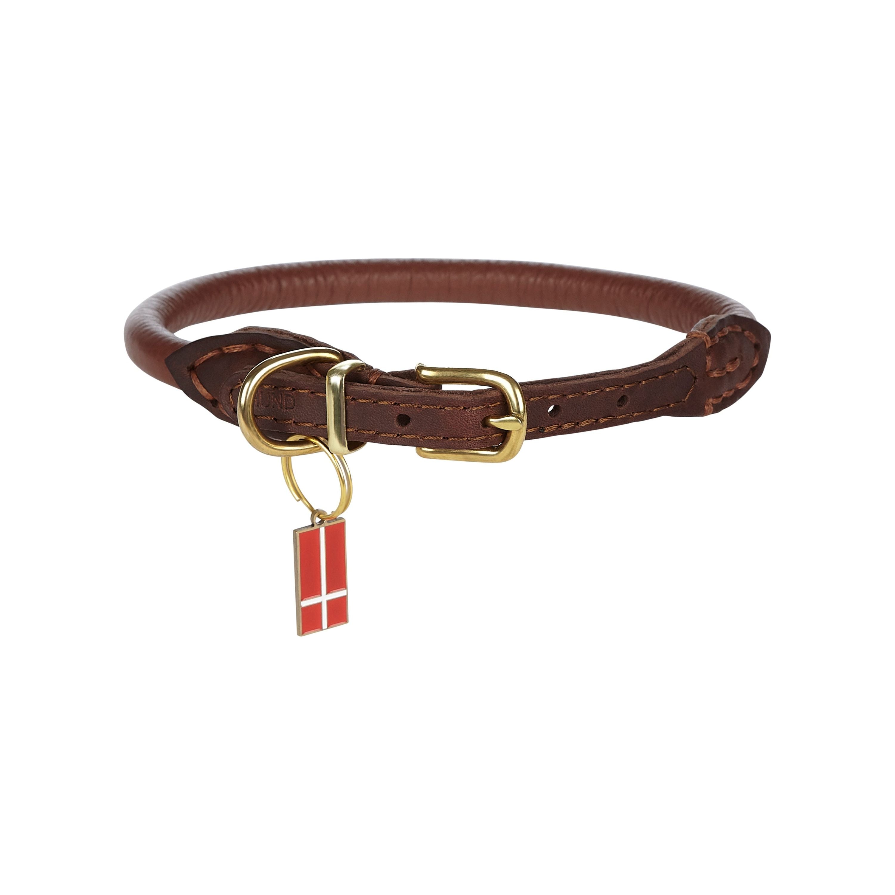 Padded Rolled Leather Dog Collar HUND Denmark